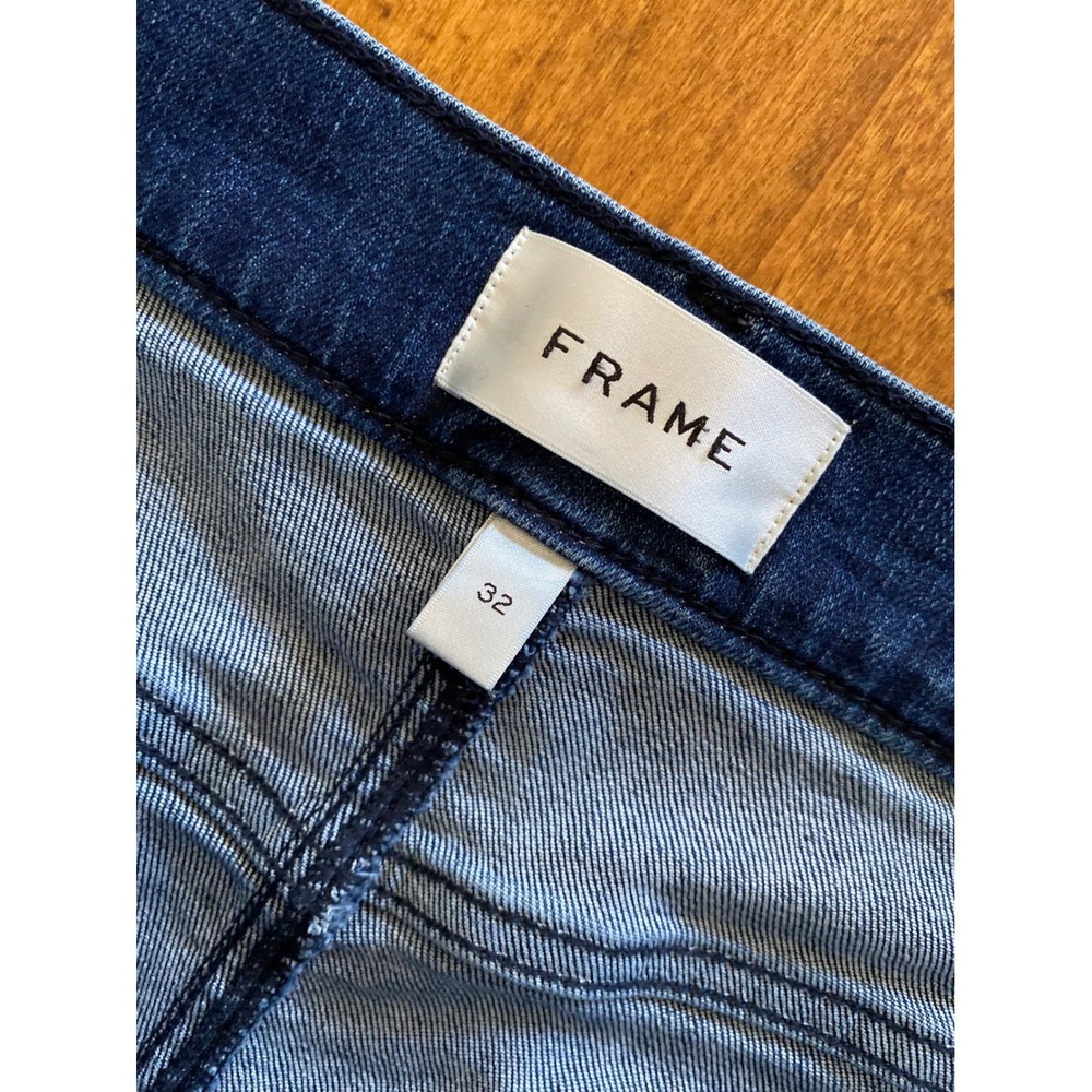 FRAME Le Slim Palazzo Jeans Trick Wash High Rise Wide Leg Denim Size 32 - Picture 10 of 15